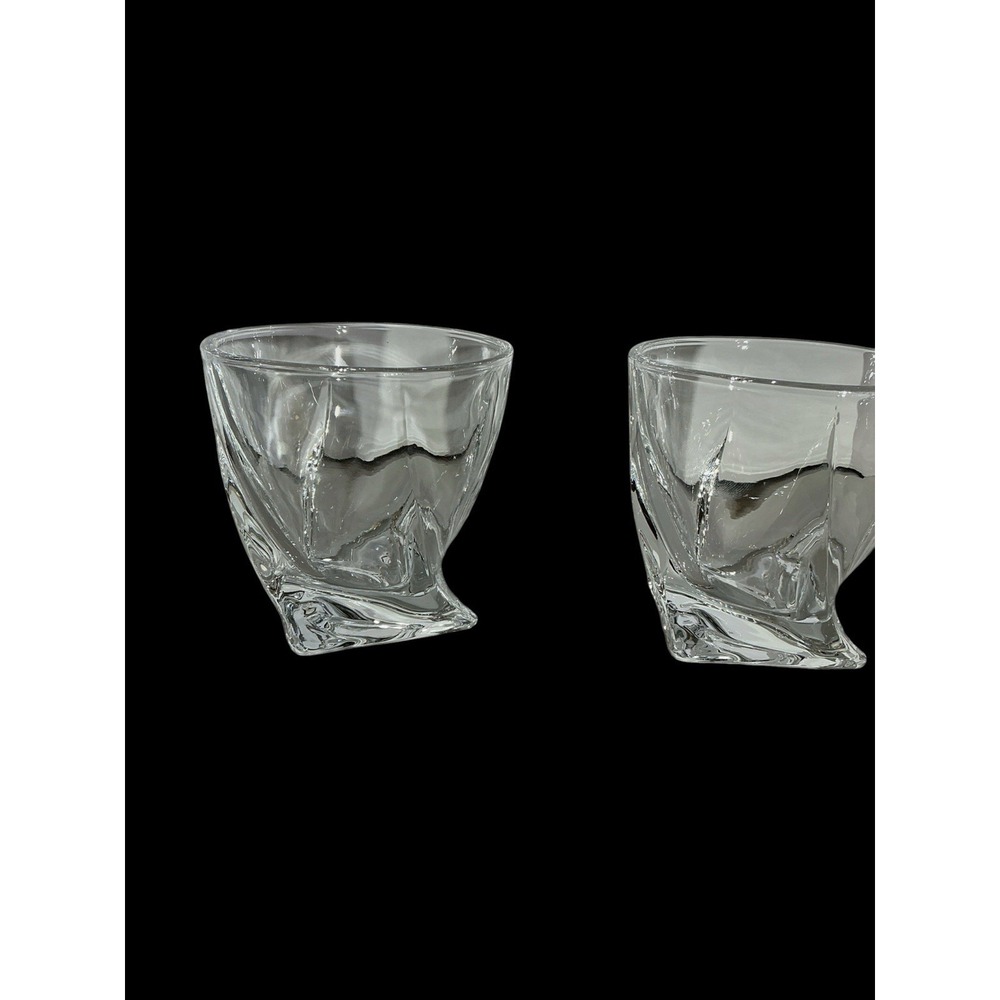 (2) Mikasa Discontinued Crystal "MOTION" Double Old Fashion Whiskey Glasses